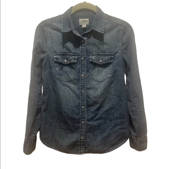 J CREW Western chambray shirt in vintage indigo - Picture 2 of 6